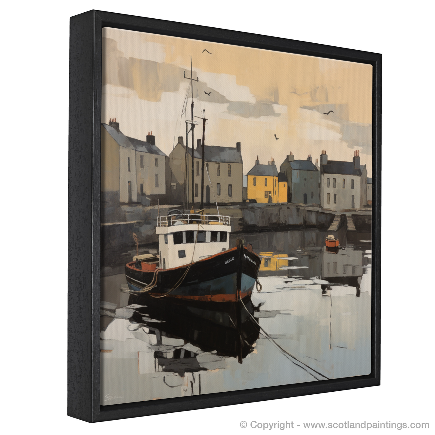 Painting and Art Print of Stornoway Harbour entitled "Stornoway Harbour: An Expressionist's Voyage".