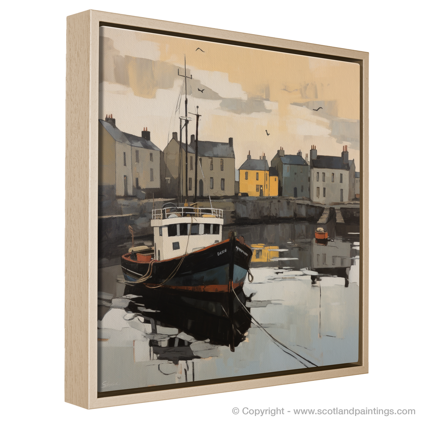 Painting and Art Print of Stornoway Harbour entitled "Stornoway Harbour: An Expressionist's Voyage".