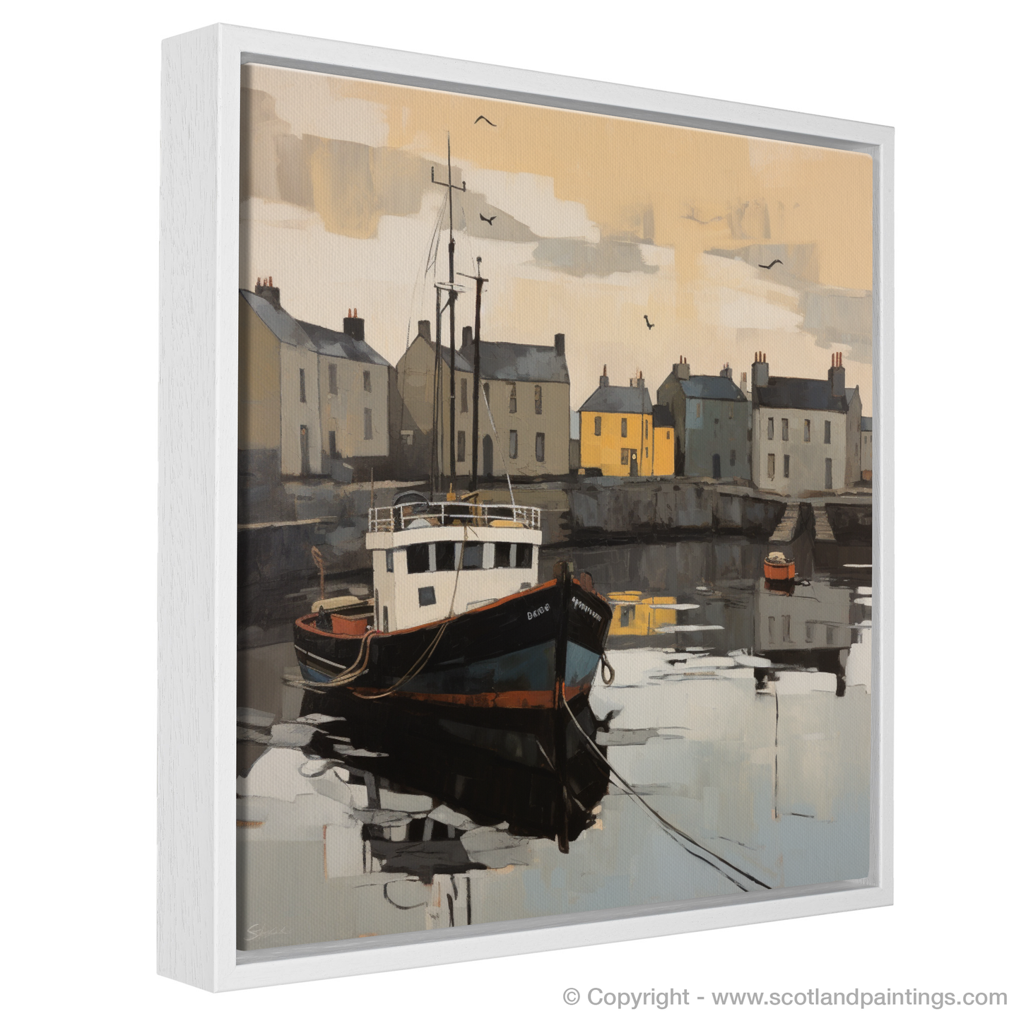 Painting and Art Print of Stornoway Harbour entitled "Stornoway Harbour: An Expressionist's Voyage".