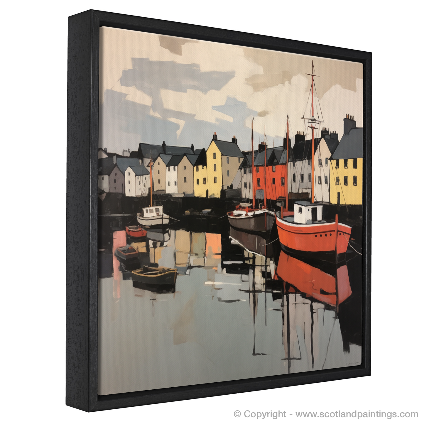 Painting and Art Print of Stornoway Harbour entitled "Expressionist Voyage to Stornoway Harbour".