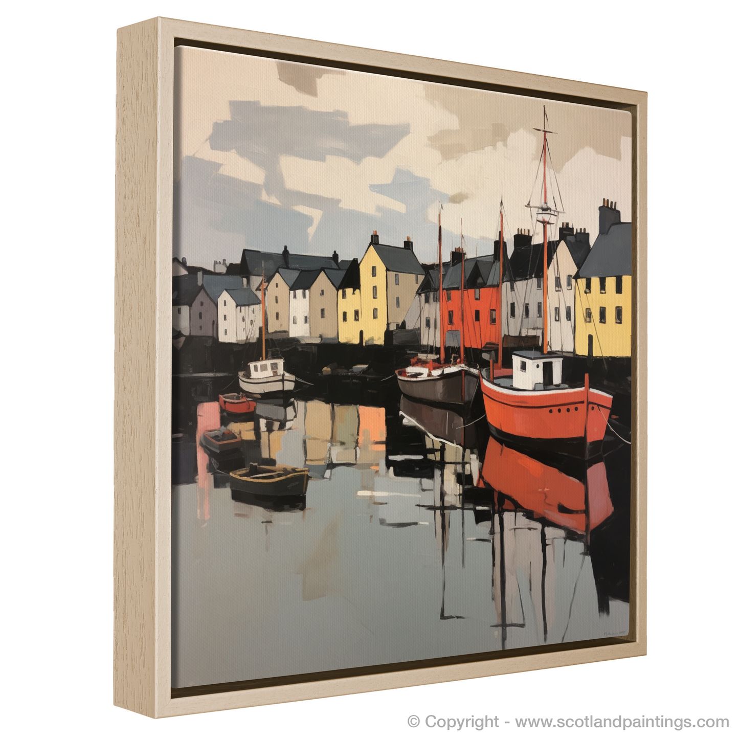 Painting and Art Print of Stornoway Harbour entitled "Expressionist Voyage to Stornoway Harbour".