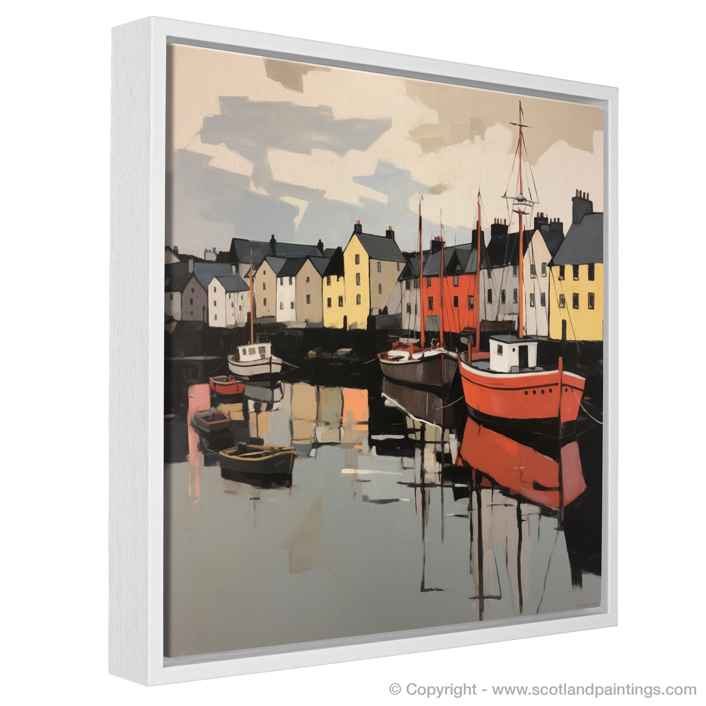 Painting and Art Print of Stornoway Harbour entitled "Expressionist Voyage to Stornoway Harbour".
