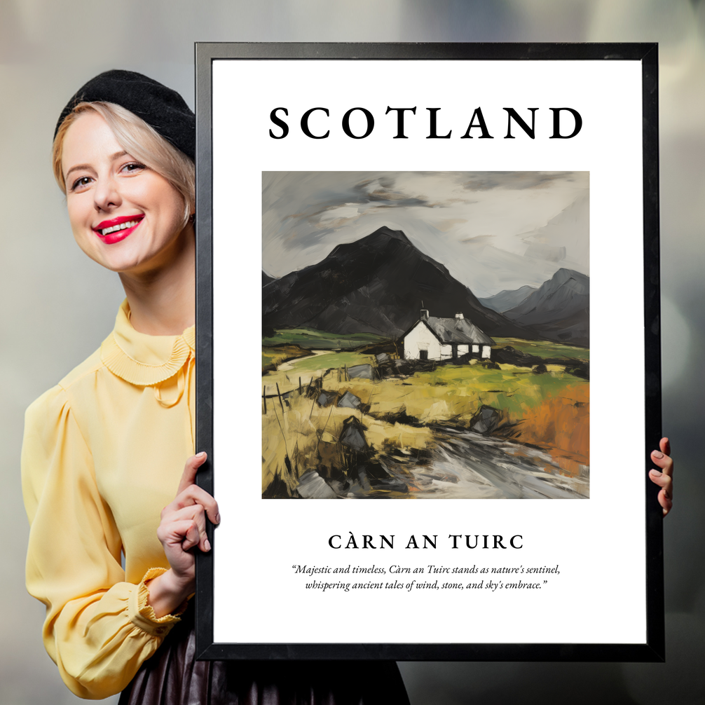 Person holding a poster of Càrn an Tuirc