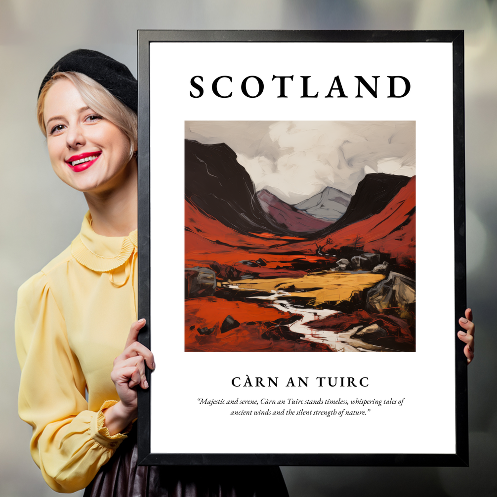 Person holding a poster of Càrn an Tuirc