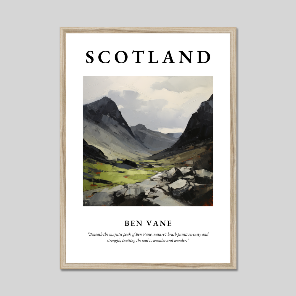 Poster in a natural frame with the word Scotland