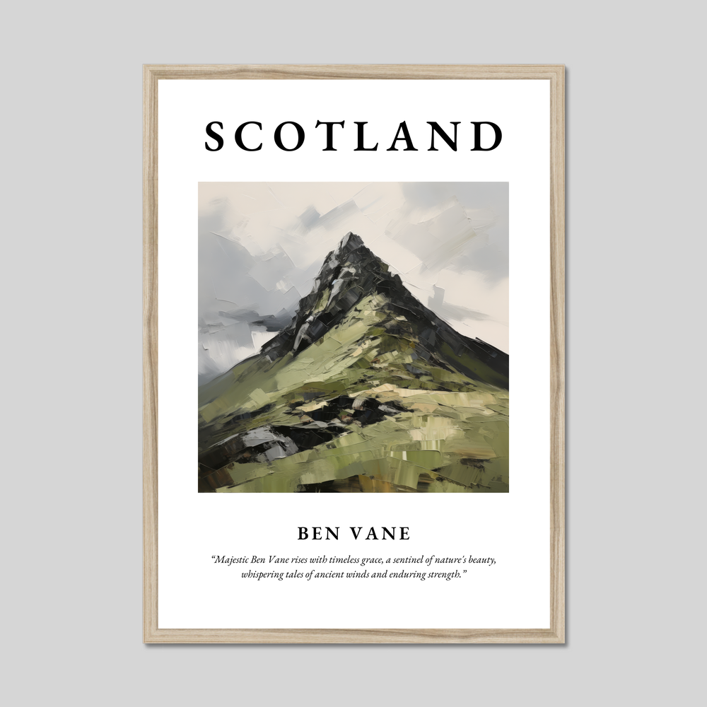 Poster in a natural frame with the word Scotland