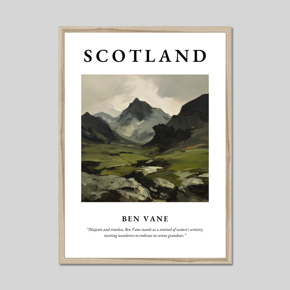 Poster in a natural frame with the word Scotland