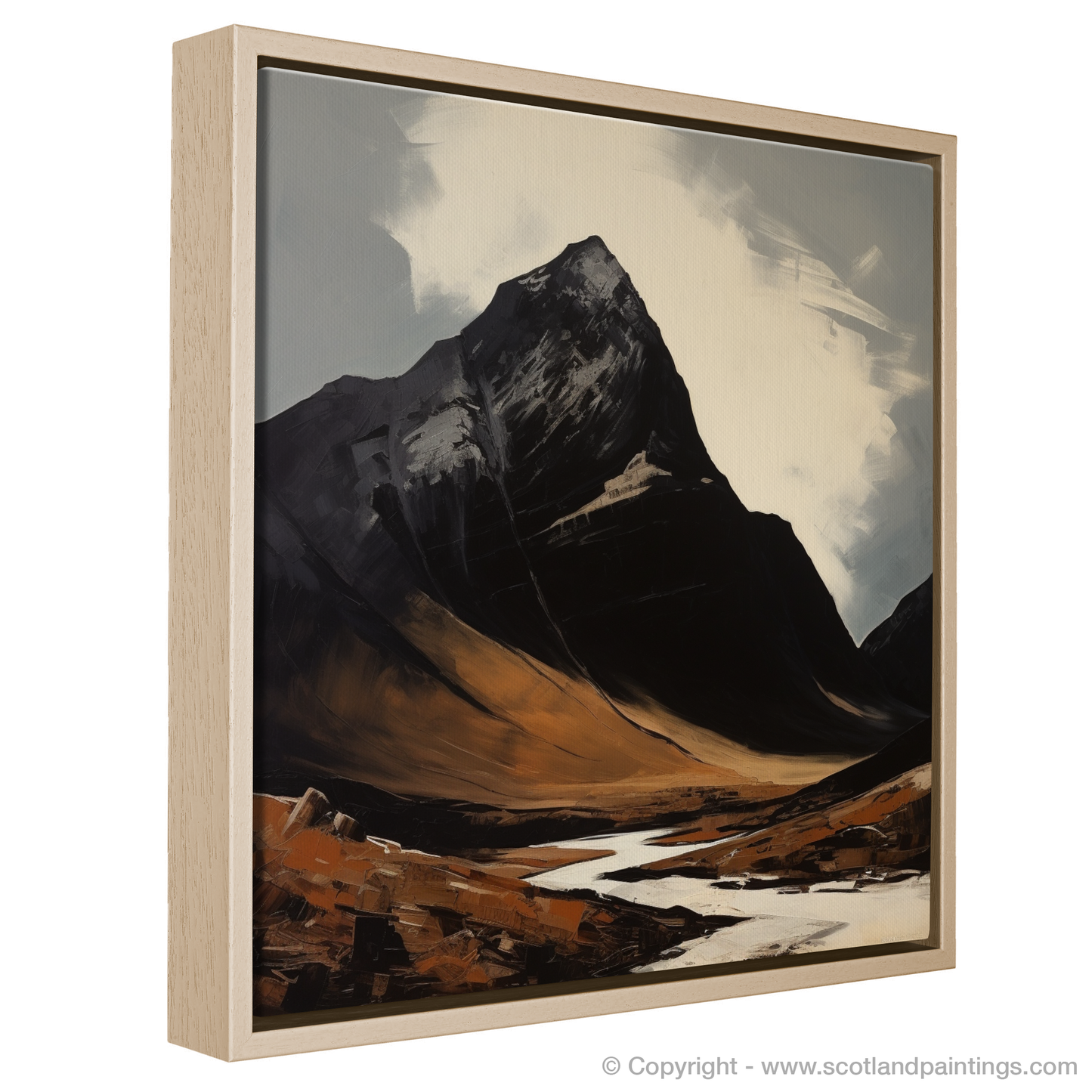 Painting and Art Print of Liathach, Wester Ross entitled "Liathach's Rugged Majesty: An Expressionist Ode to Wester Ross".