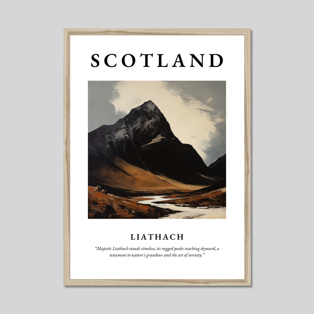 Poster in a natural frame with the word Scotland