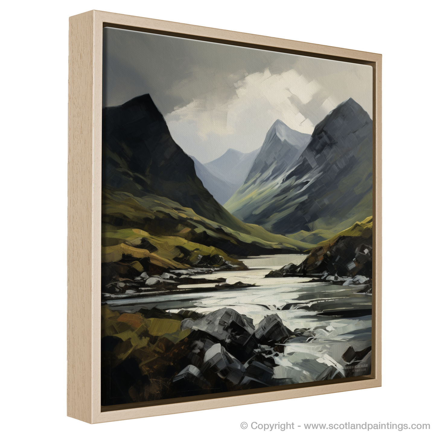 Painting and Art Print of Liathach, Wester Ross entitled "Liathach's Wild Beauty: An Expressionist Journey Through Wester Ross".