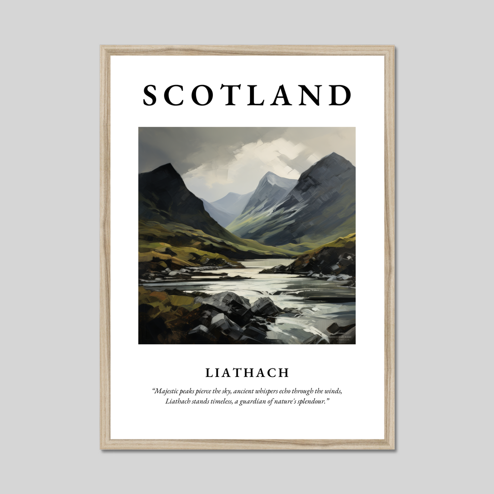 Poster in a natural frame with the word Scotland