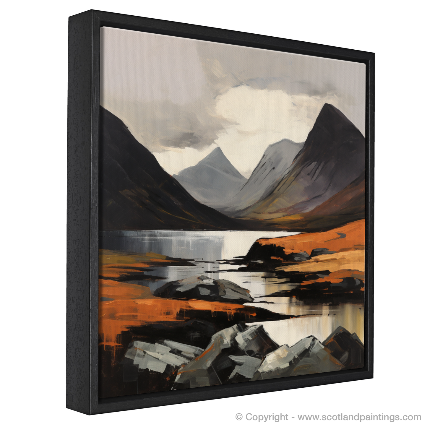 Painting and Art Print of Liathach, Wester Ross entitled "Liathach's Rugged Majesty: An Expressionist Ode to the Scottish Highlands".