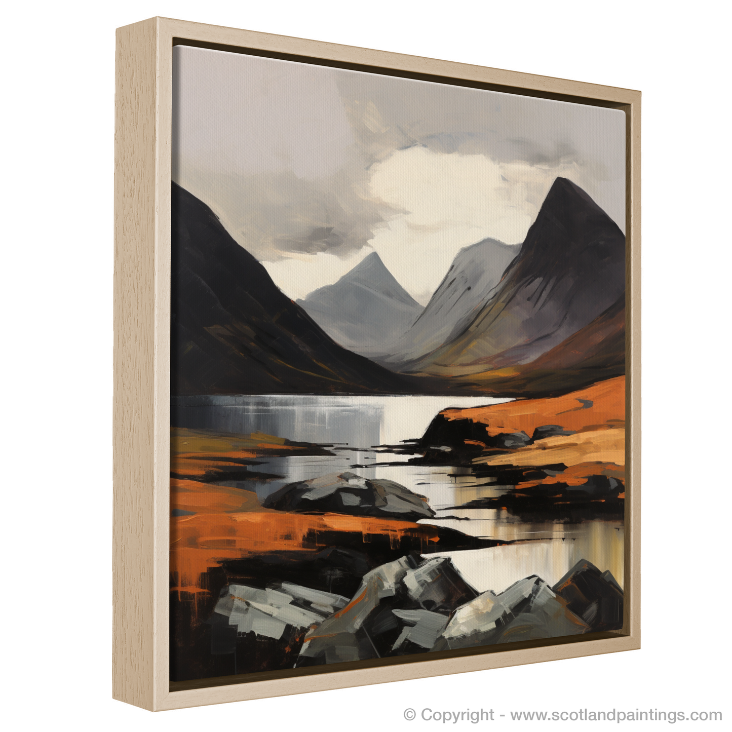 Painting and Art Print of Liathach, Wester Ross entitled "Liathach's Rugged Majesty: An Expressionist Ode to the Scottish Highlands".