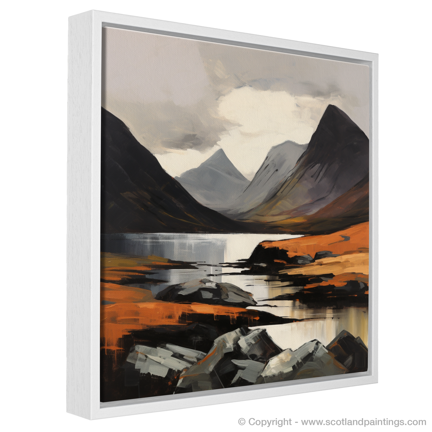 Painting and Art Print of Liathach, Wester Ross entitled "Liathach's Rugged Majesty: An Expressionist Ode to the Scottish Highlands".