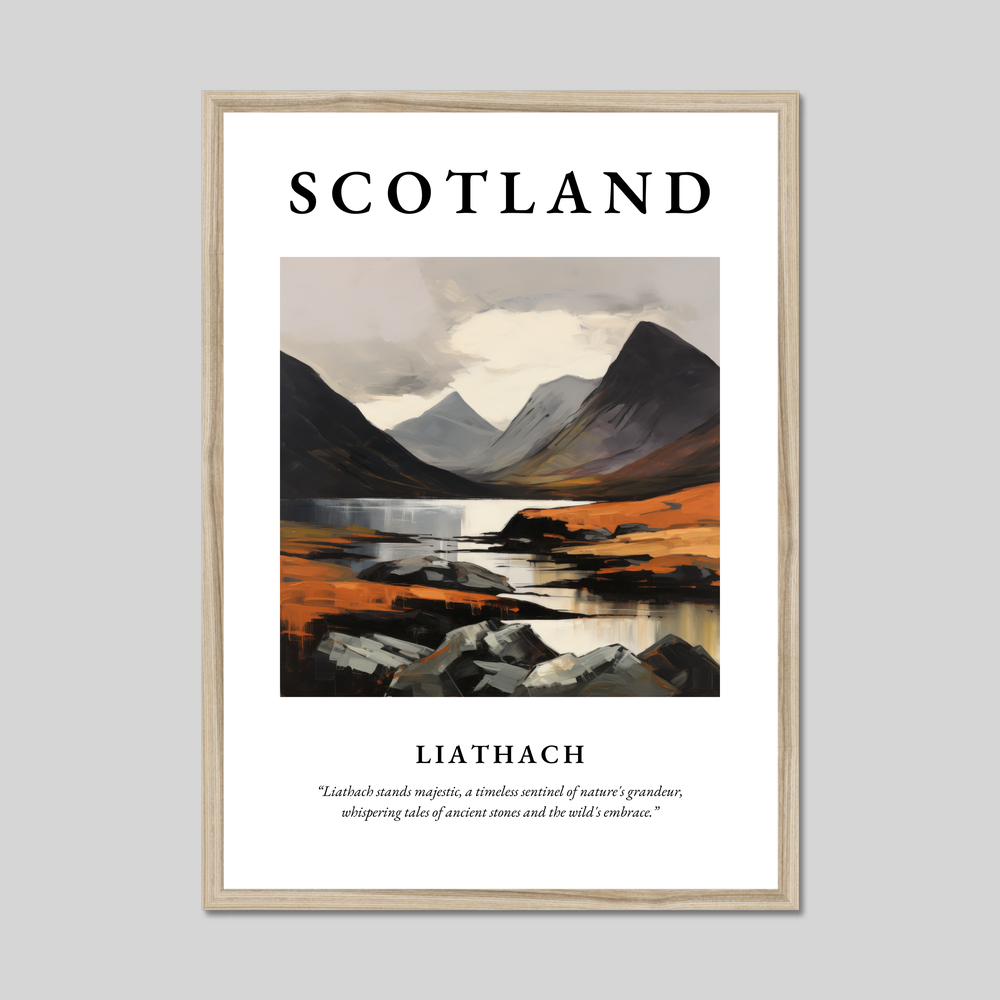 Poster in a natural frame with the word Scotland