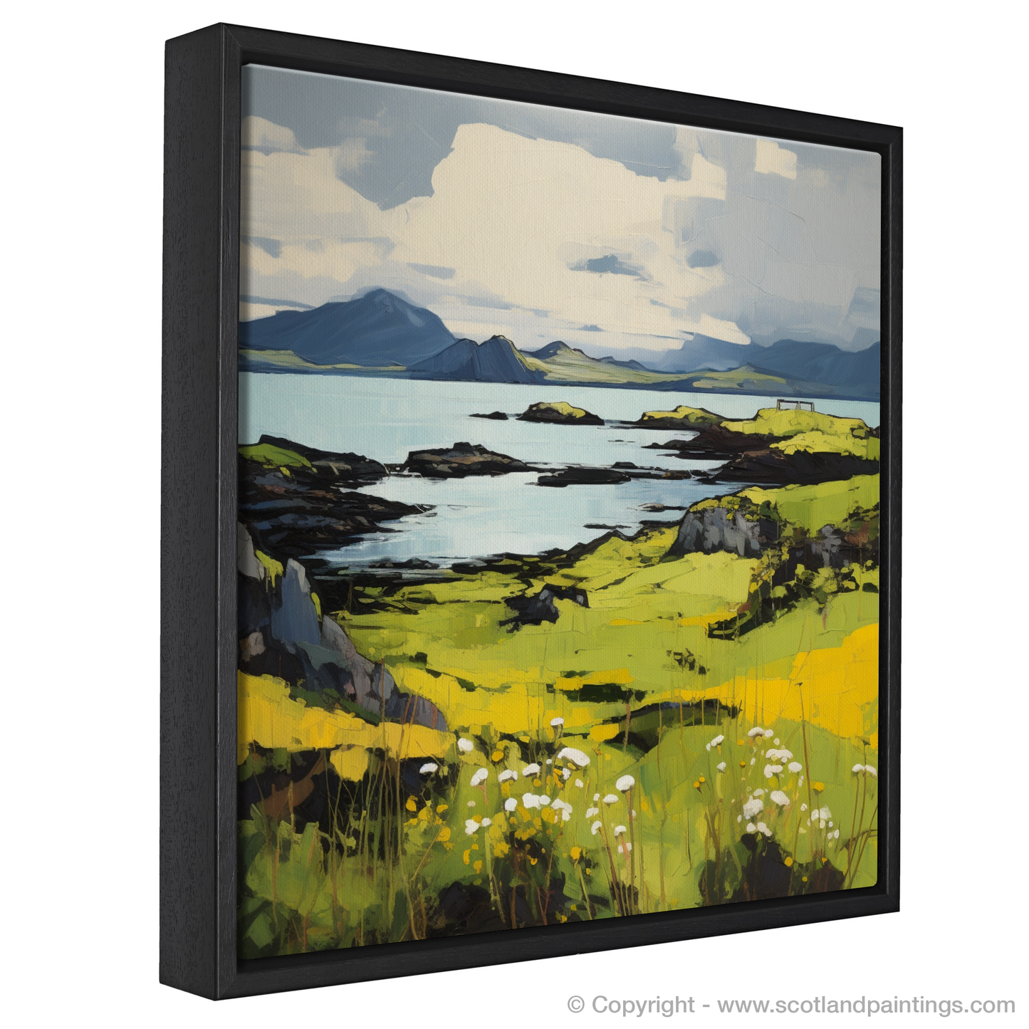 Painting and Art Print of Isle of Canna, Inner Hebrides in summer. Summer Expression of Isle of Canna.