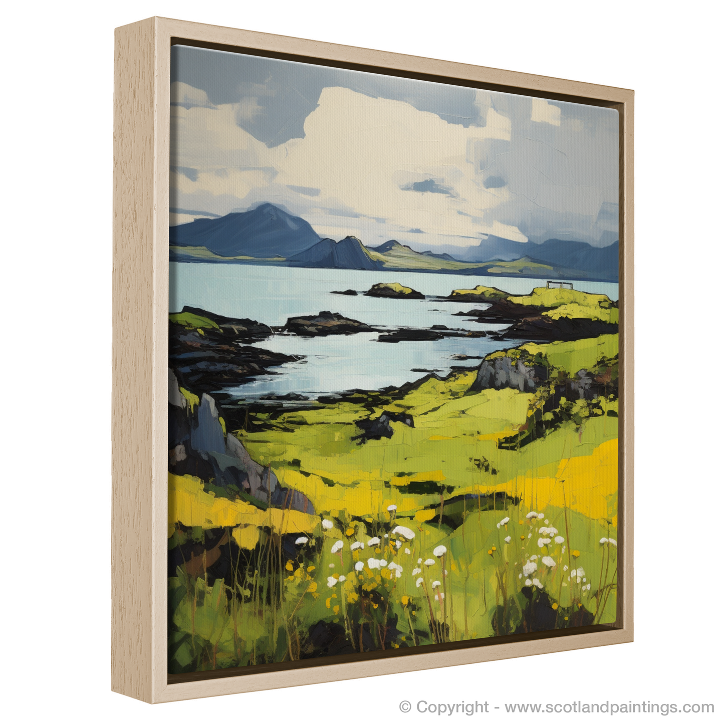 Painting and Art Print of Isle of Canna, Inner Hebrides in summer. Summer Expression of Isle of Canna.