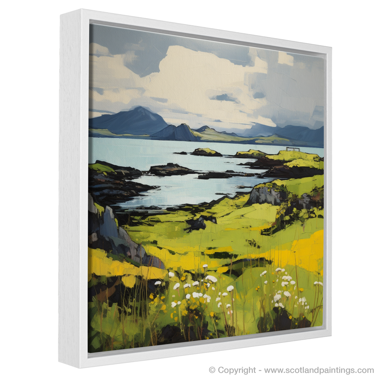 Painting and Art Print of Isle of Canna, Inner Hebrides in summer. Summer Expression of Isle of Canna.