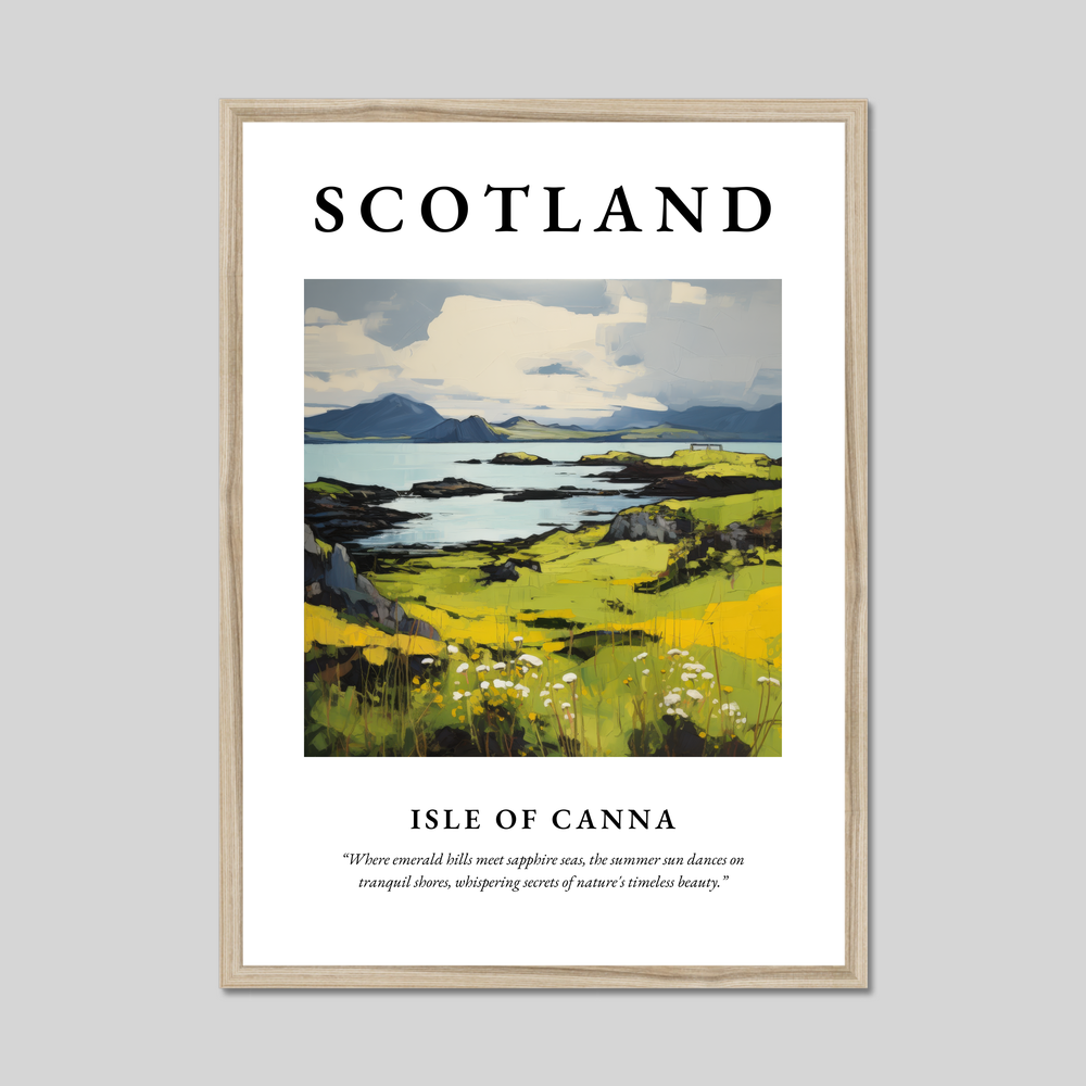 Poster in a natural frame with the word Scotland