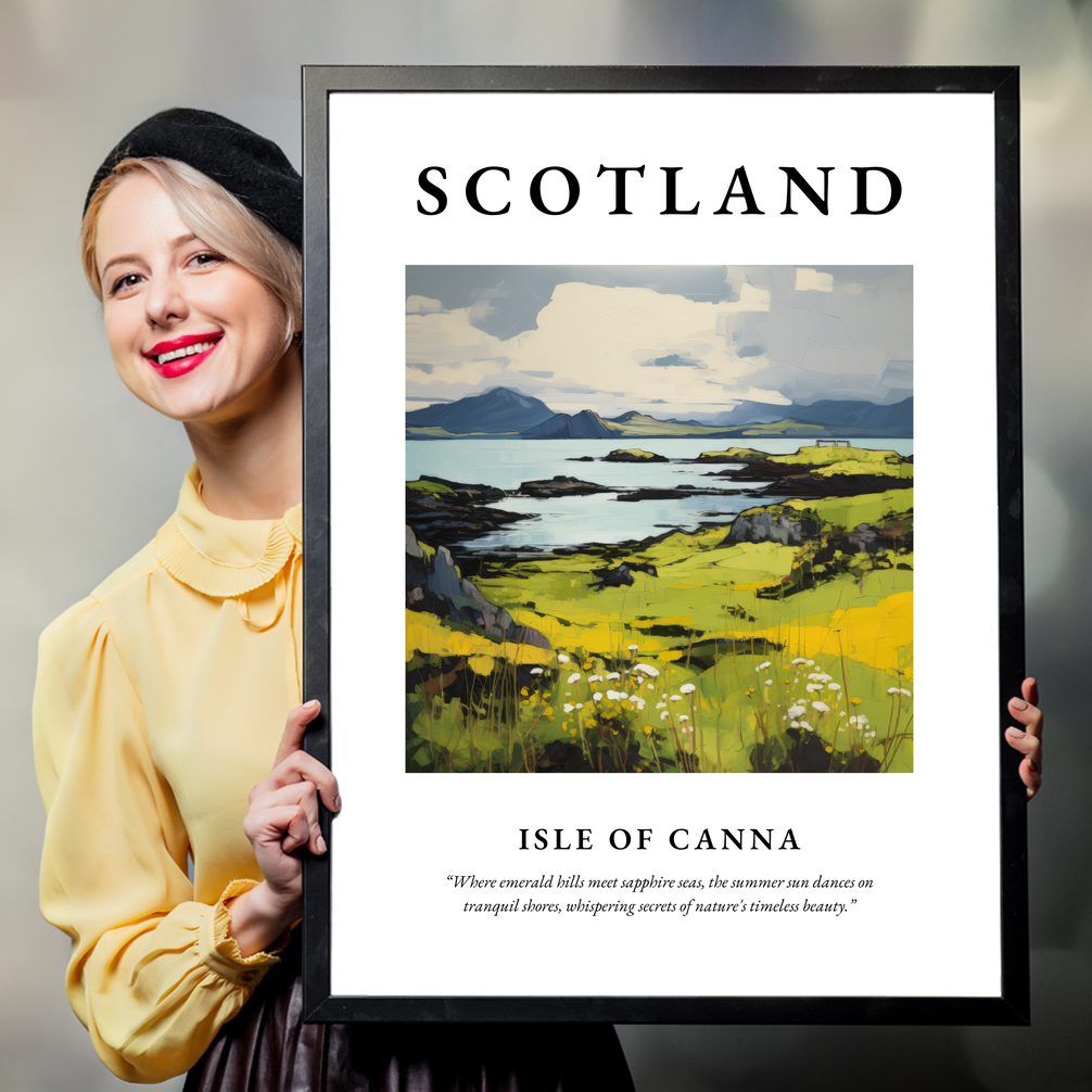 Person holding a poster of Isle of Canna