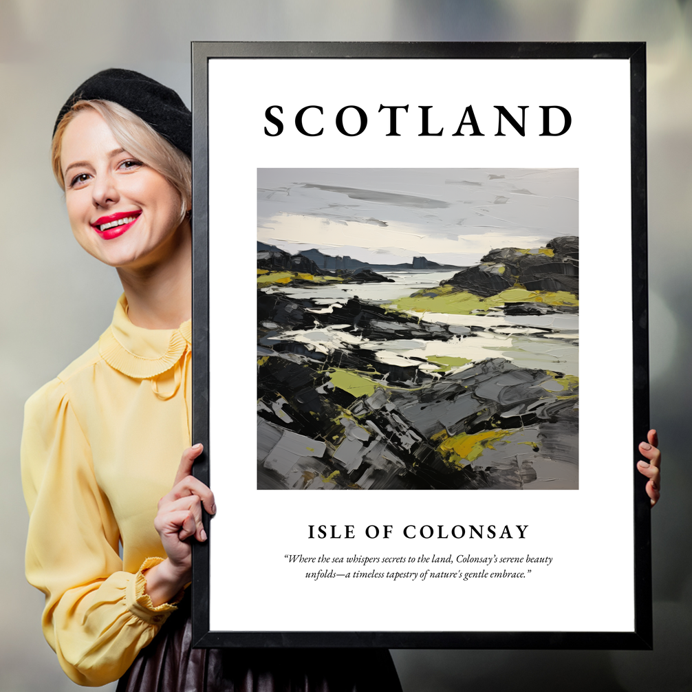 Person holding a poster of Isle of Colonsay