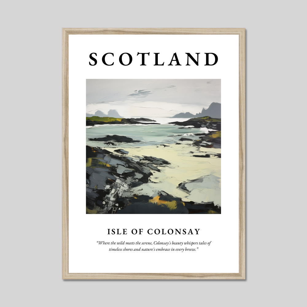 Poster in a natural frame with the word Scotland