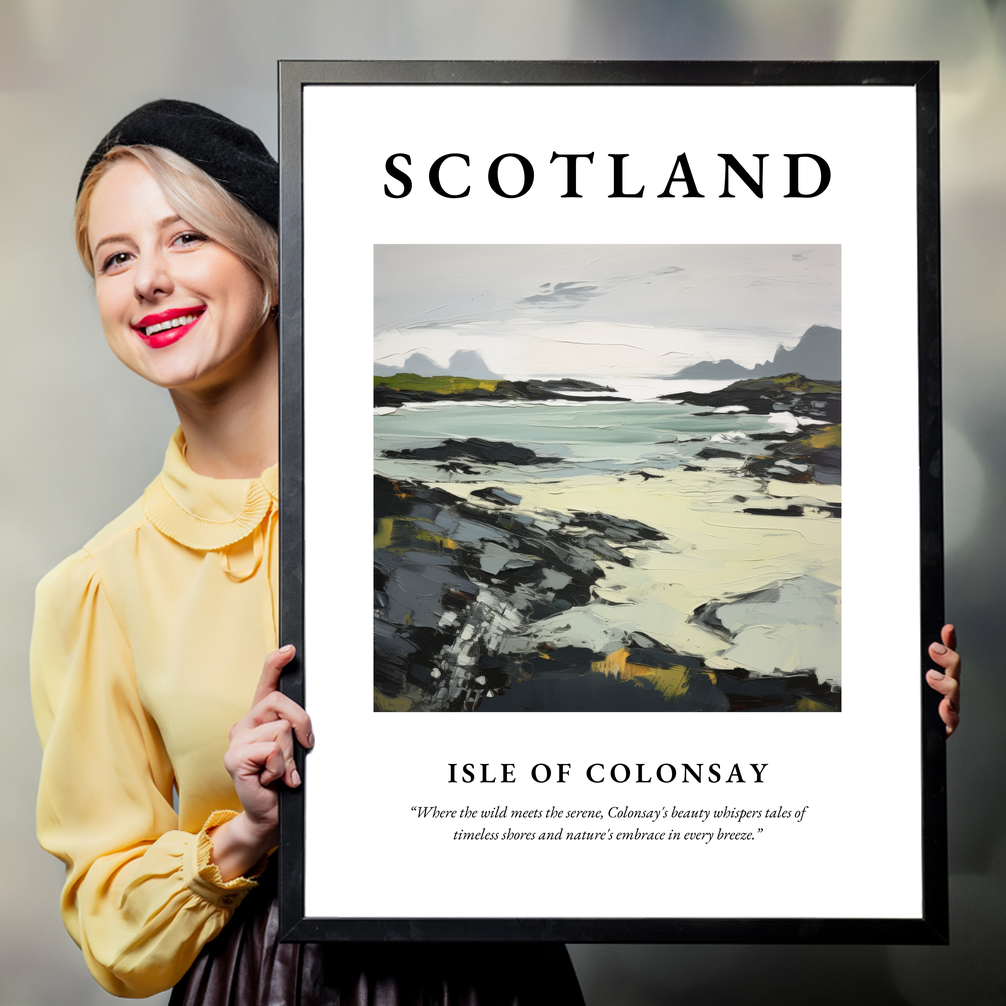 Person holding a poster of Isle of Colonsay