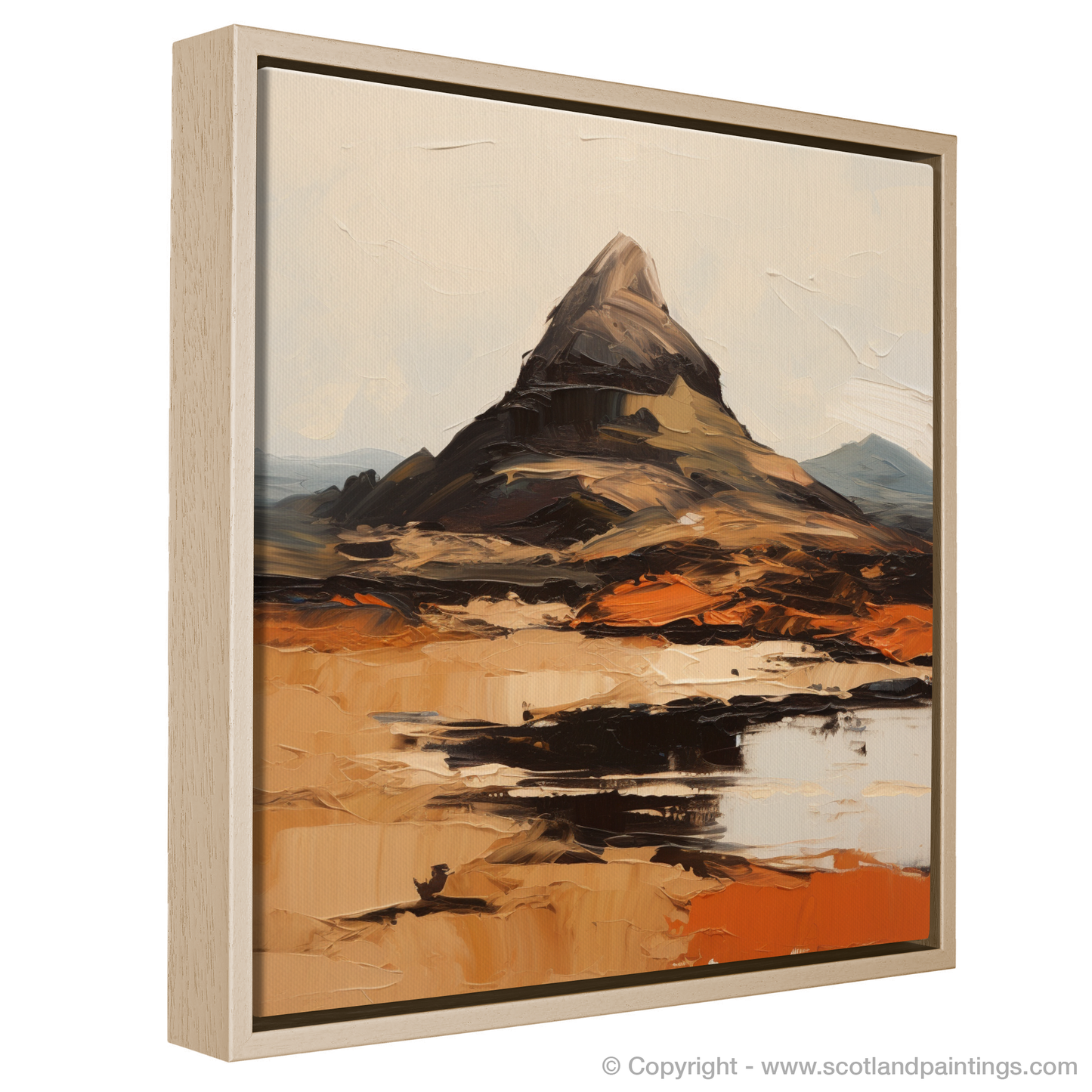 Painting and Art Print of Suilven, Sutherland entitled "Suilven's Rugged Majesty: An Expressionist Homage to Scottish Highlands".