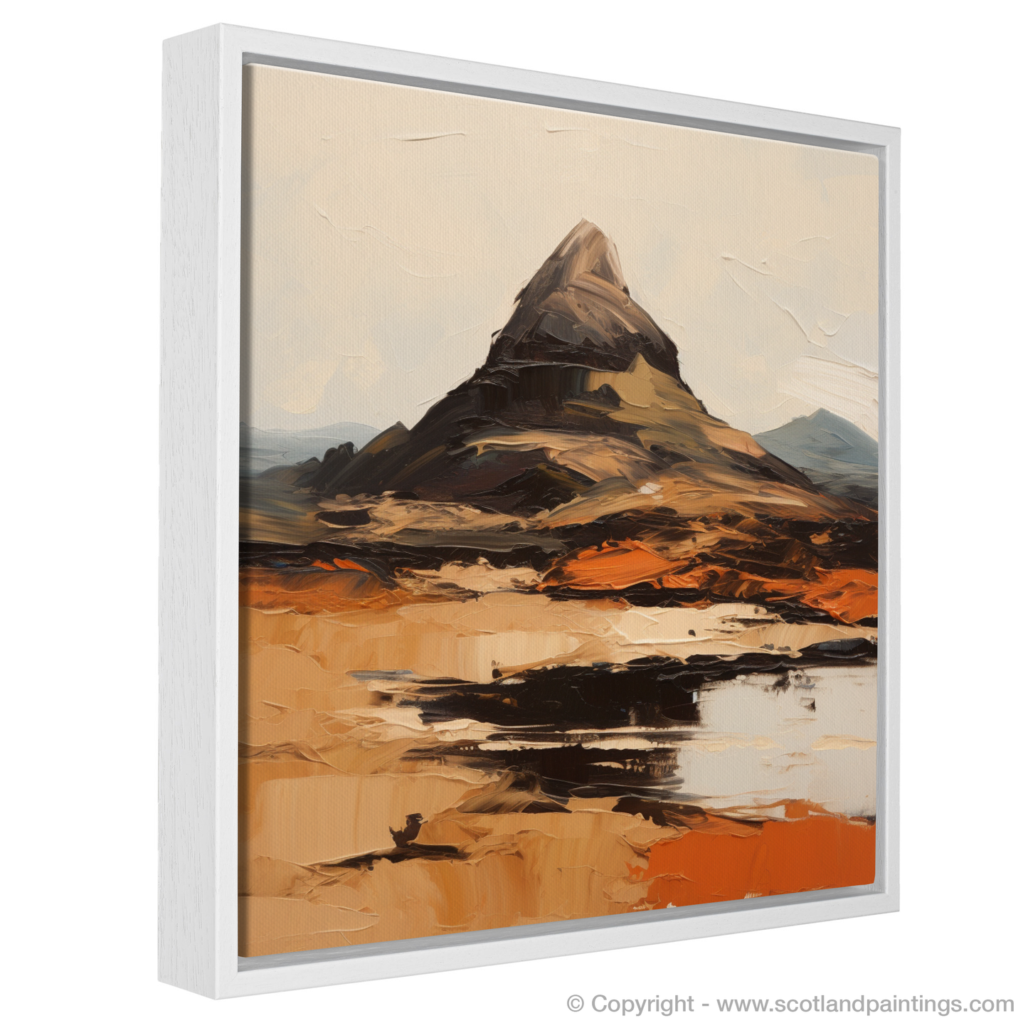 Painting and Art Print of Suilven, Sutherland entitled "Suilven's Rugged Majesty: An Expressionist Homage to Scottish Highlands".