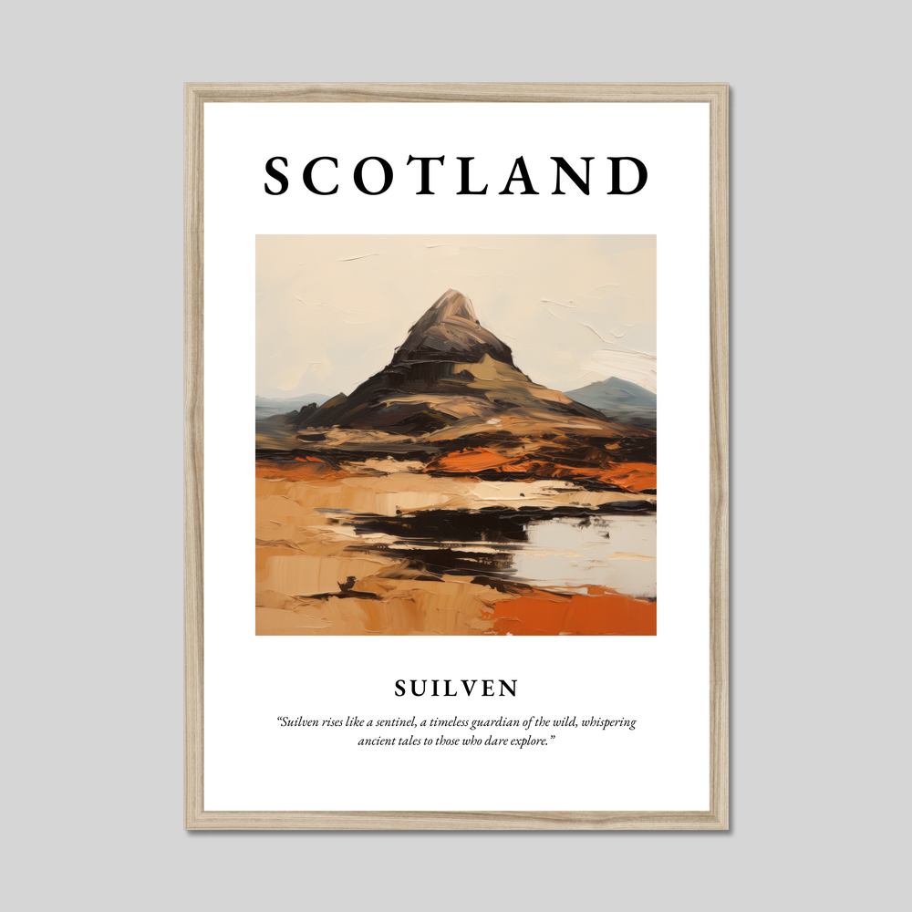 Poster in a natural frame with the word Scotland