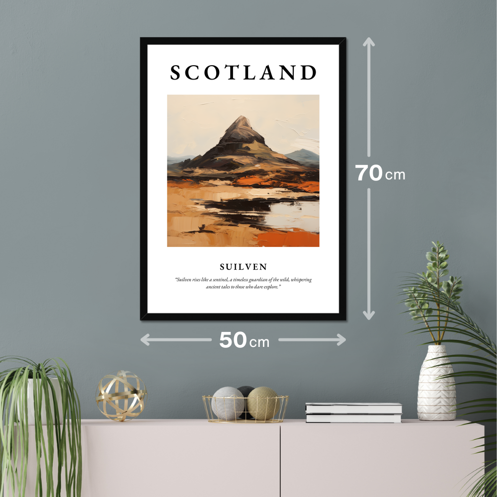 Poster of Suilven hanging on a wall