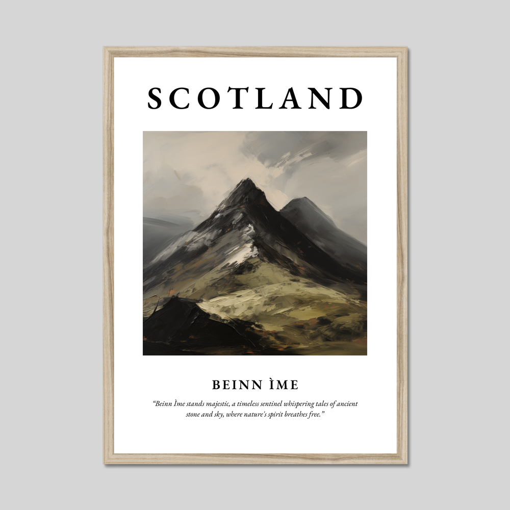 Poster in a natural frame with the word Scotland