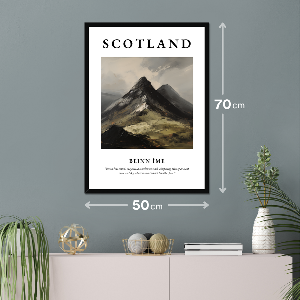 Poster of Beinn Ìme hanging on a wall