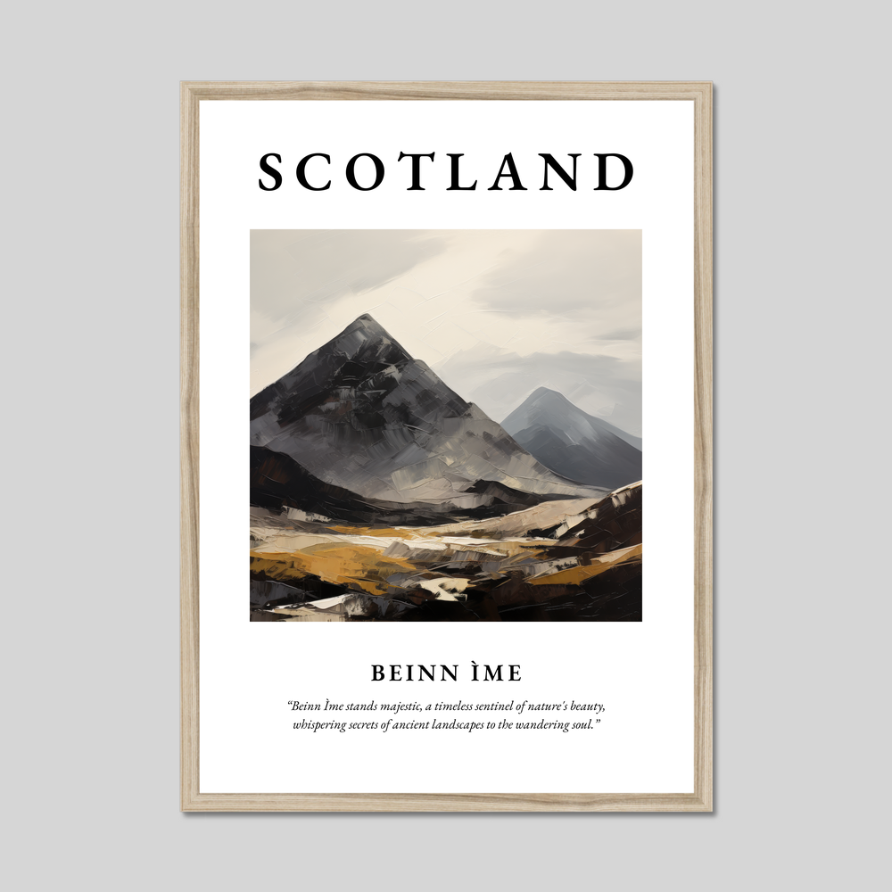 Poster in a natural frame with the word Scotland