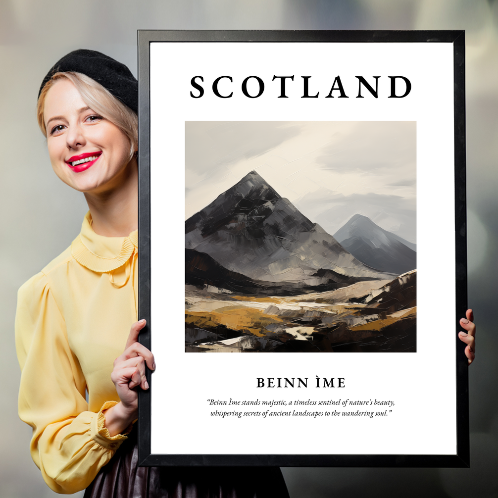 Person holding a poster of Beinn Ìme