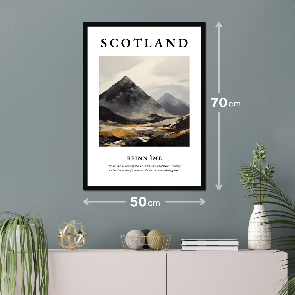 Poster of Beinn Ìme hanging on a wall