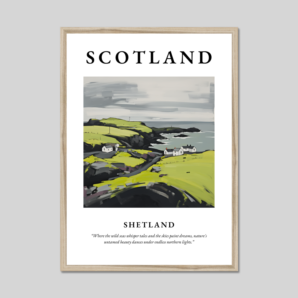 Poster in a natural frame with the word Scotland