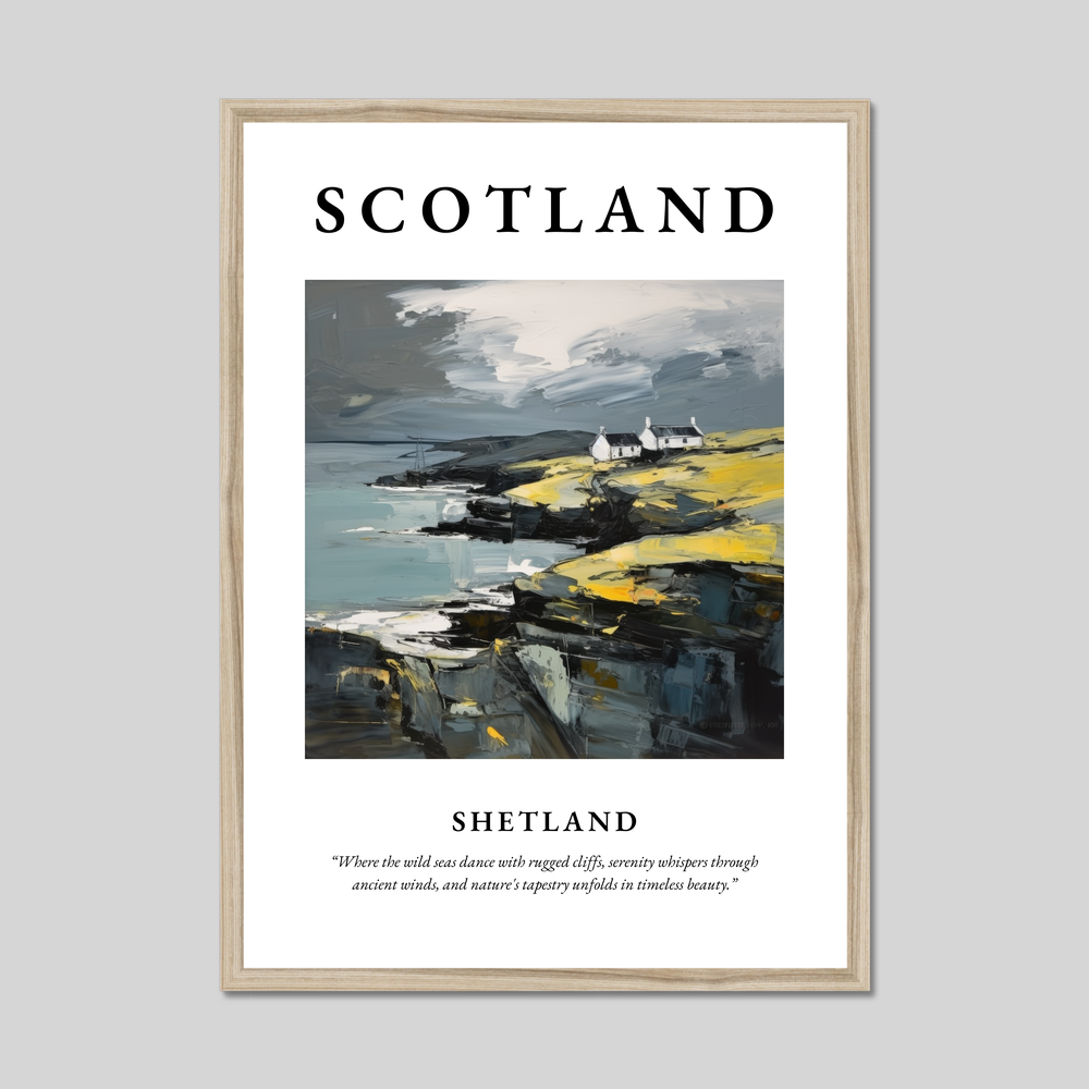 Poster in a natural frame with the word Scotland