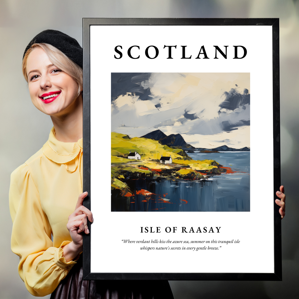 Person holding a poster of Isle of Raasay