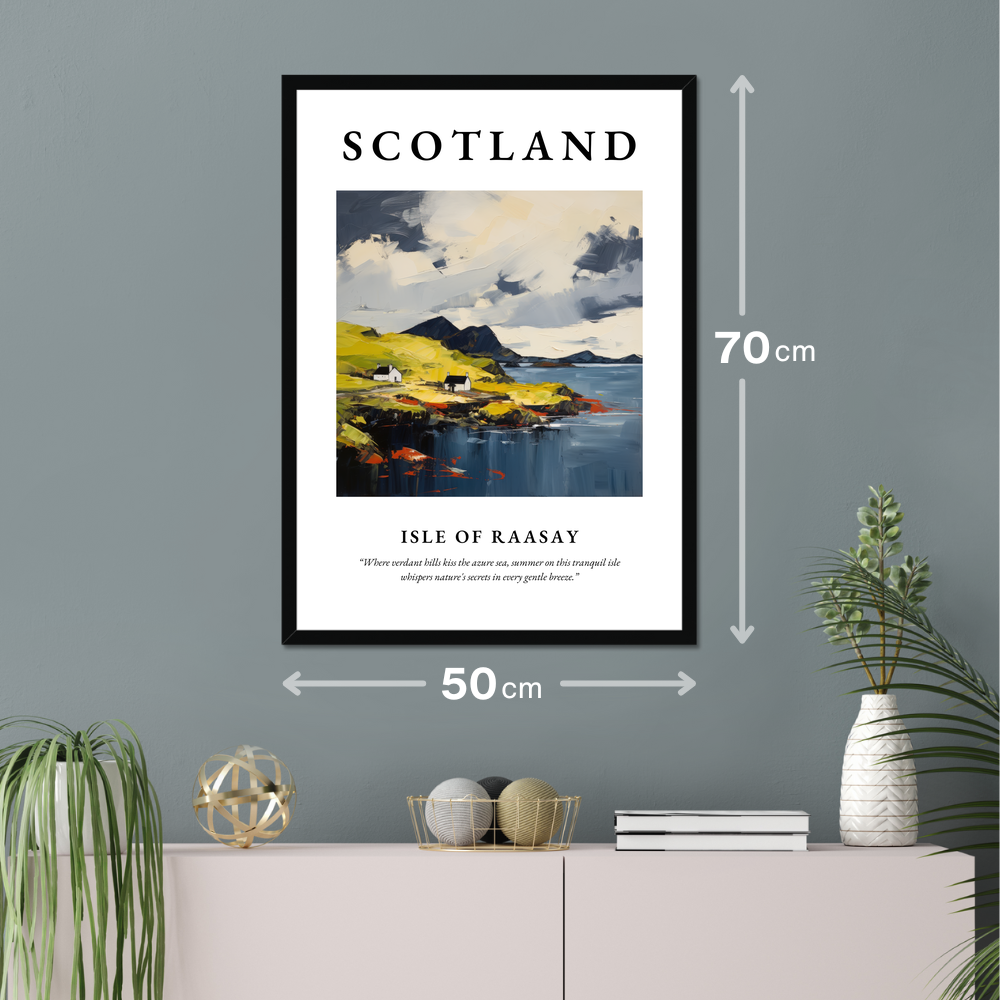 Poster of Isle of Raasay hanging on a wall