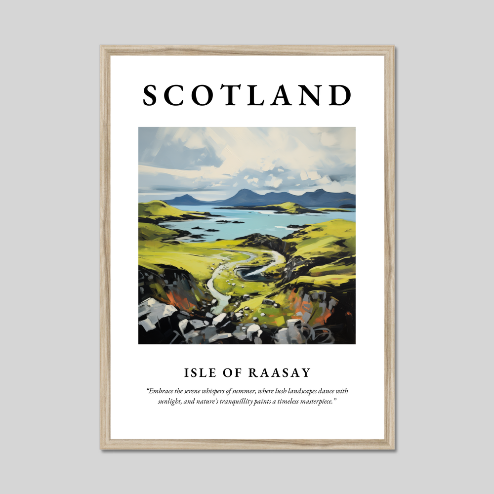 Poster in a natural frame with the word Scotland