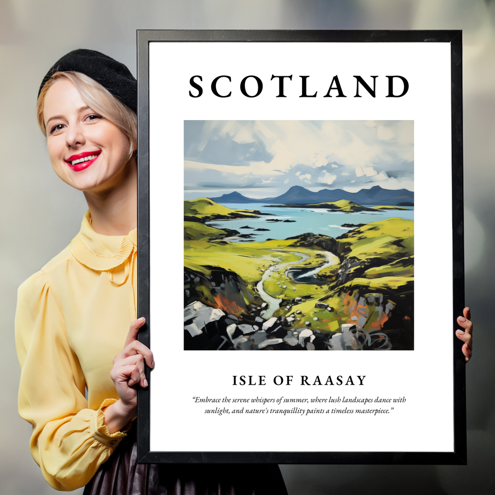 Person holding a poster of Isle of Raasay