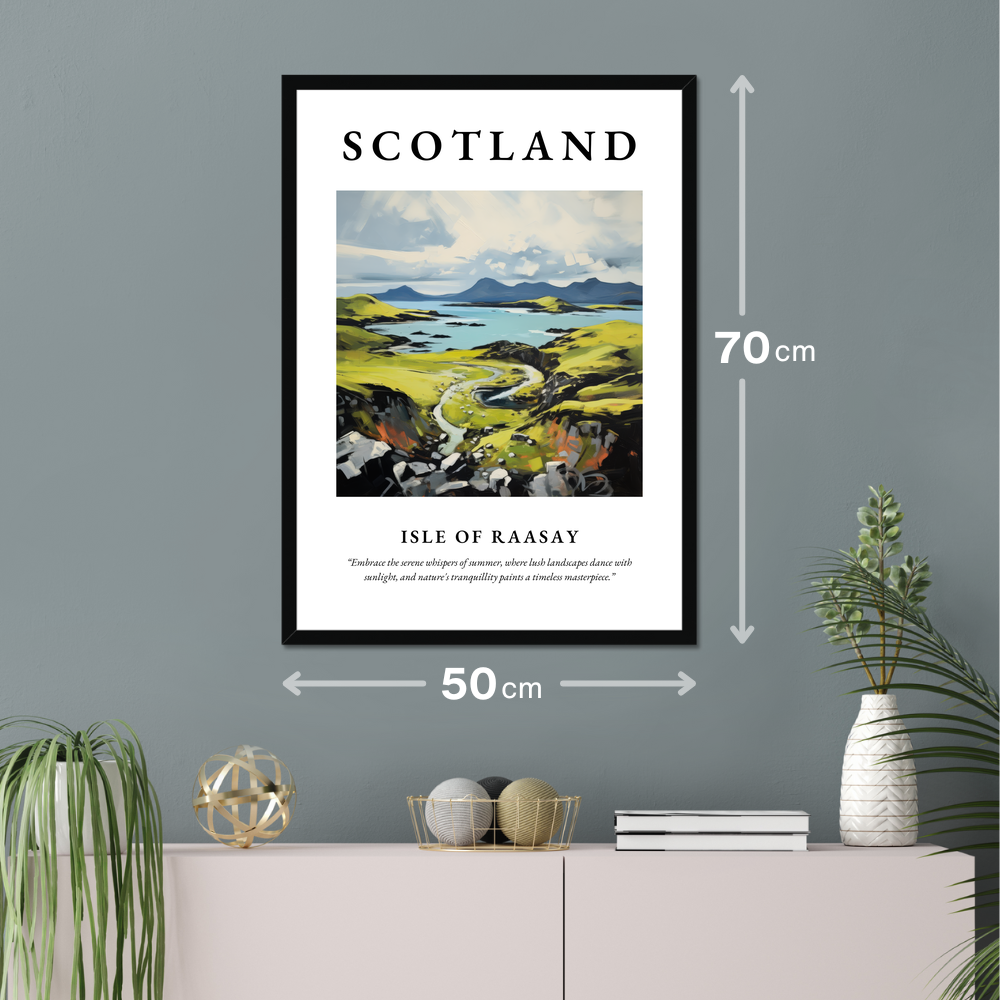 Poster of Isle of Raasay hanging on a wall