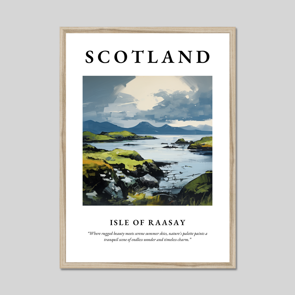 Poster in a natural frame with the word Scotland