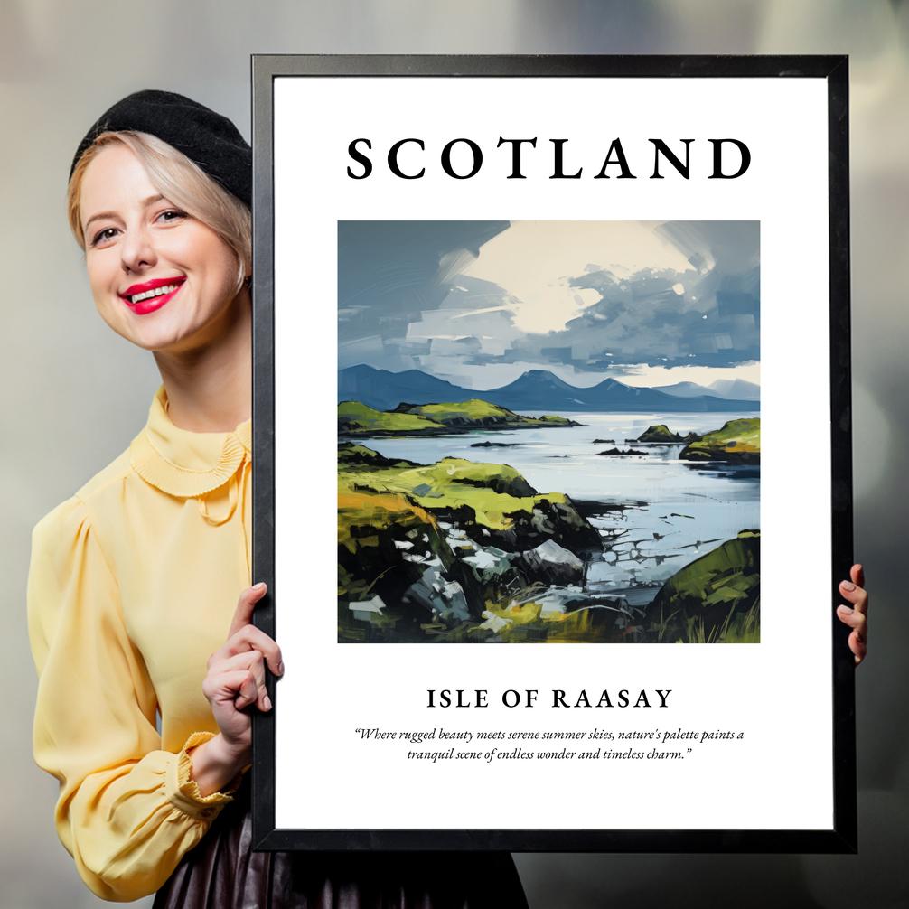 Person holding a poster of Isle of Raasay