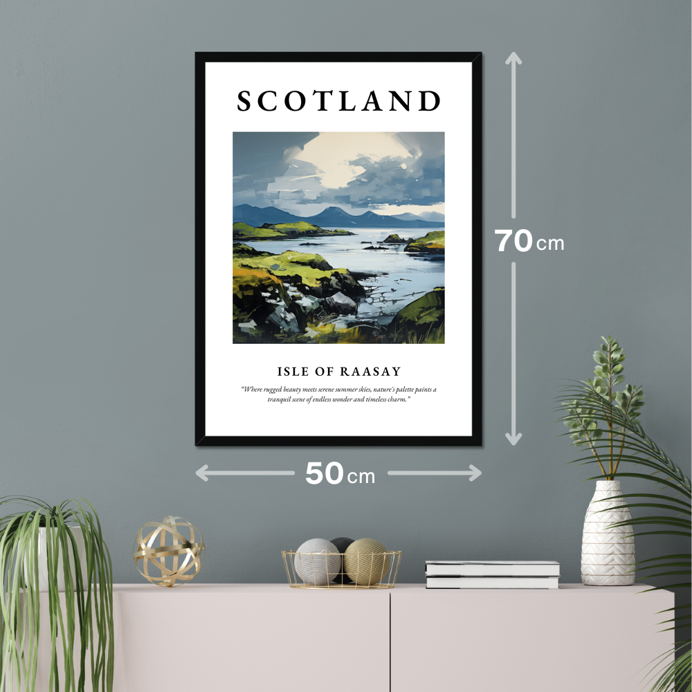 Poster of Isle of Raasay hanging on a wall