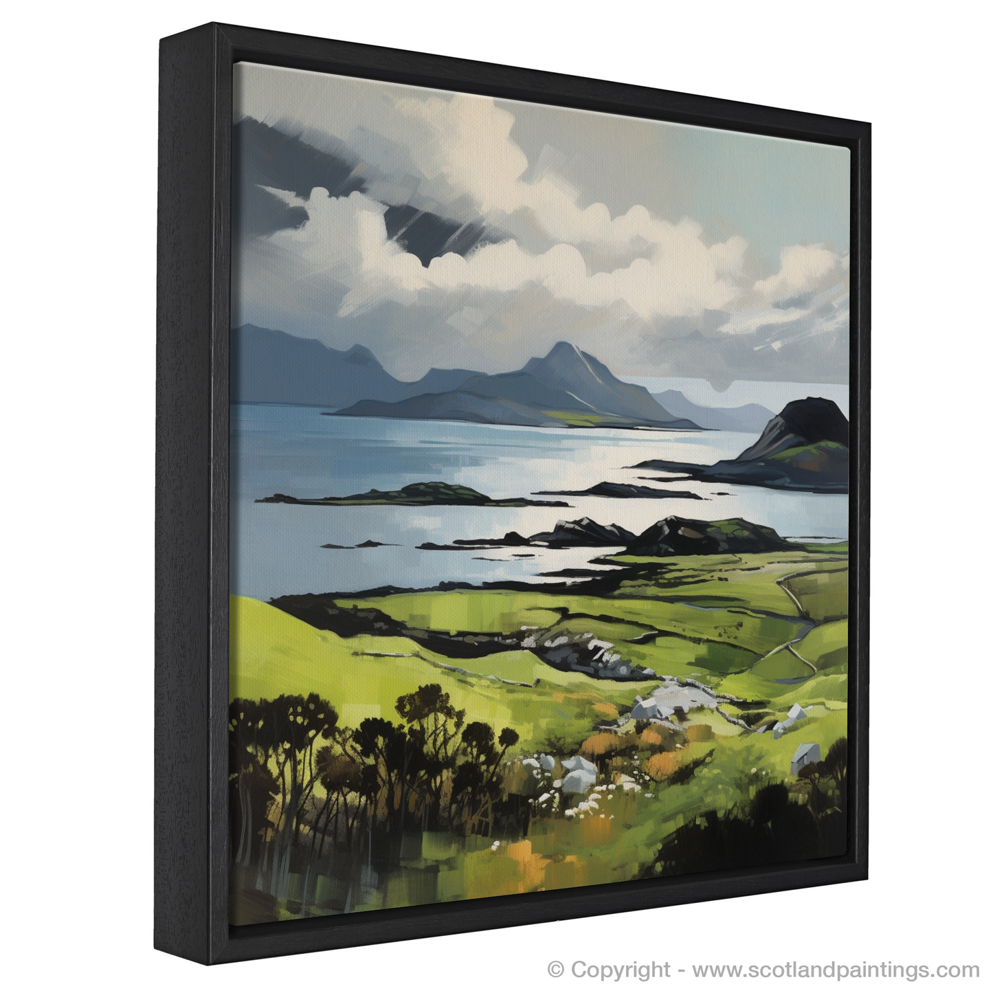 Painting and Art Print of Isle of Raasay, Inner Hebrides in summer. Summer Splendour of Raasay: An Expressionist Ode to the Inner Hebrides.