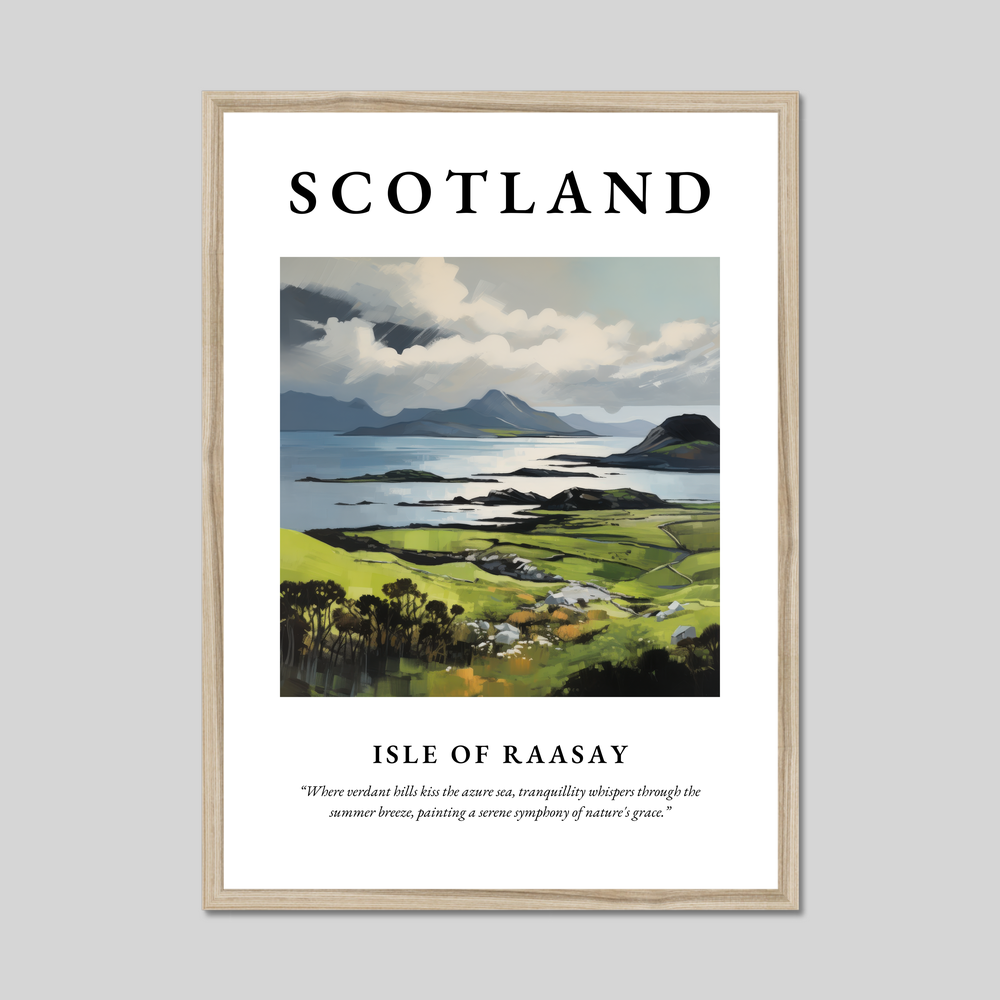 Poster in a natural frame with the word Scotland