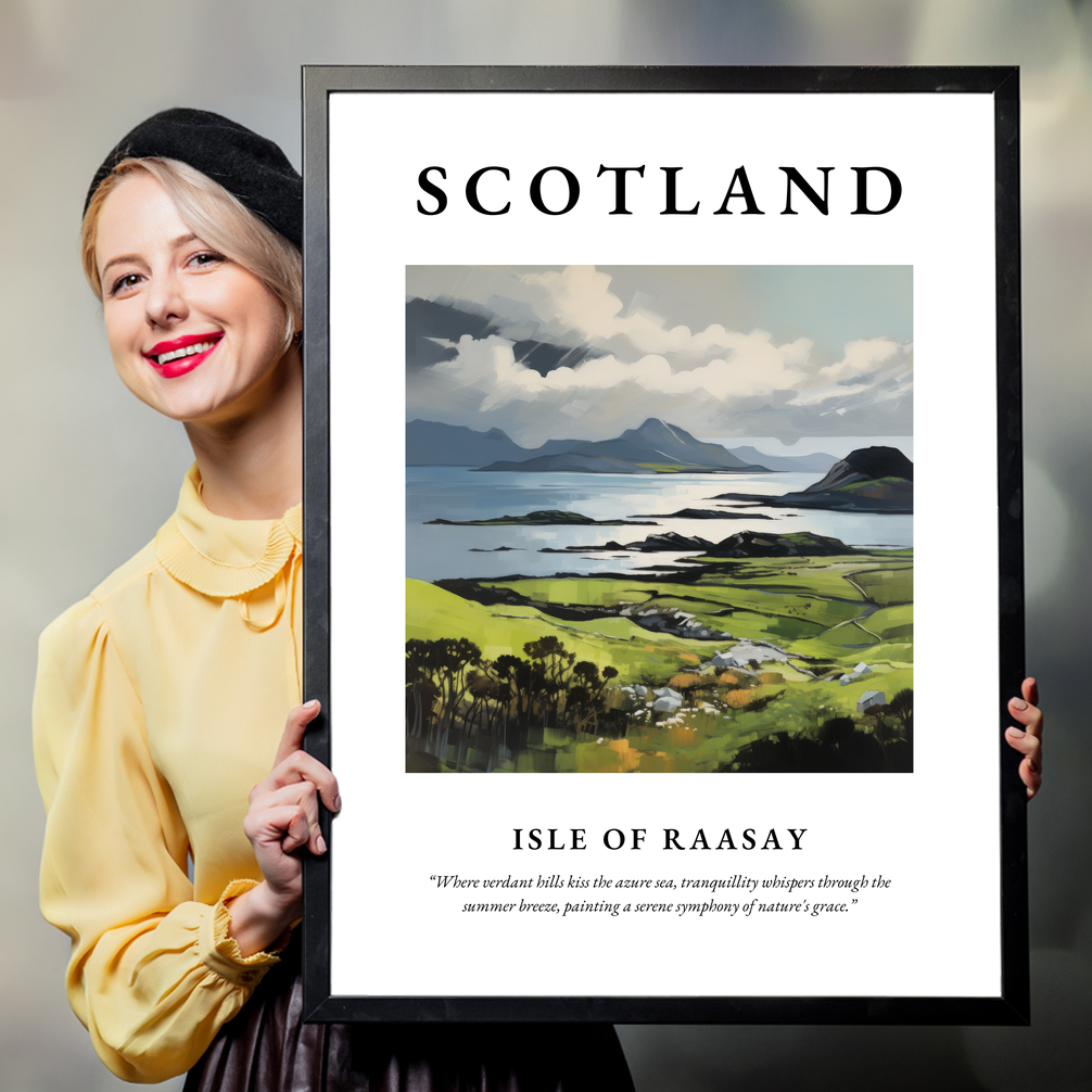 Person holding a poster of Isle of Raasay