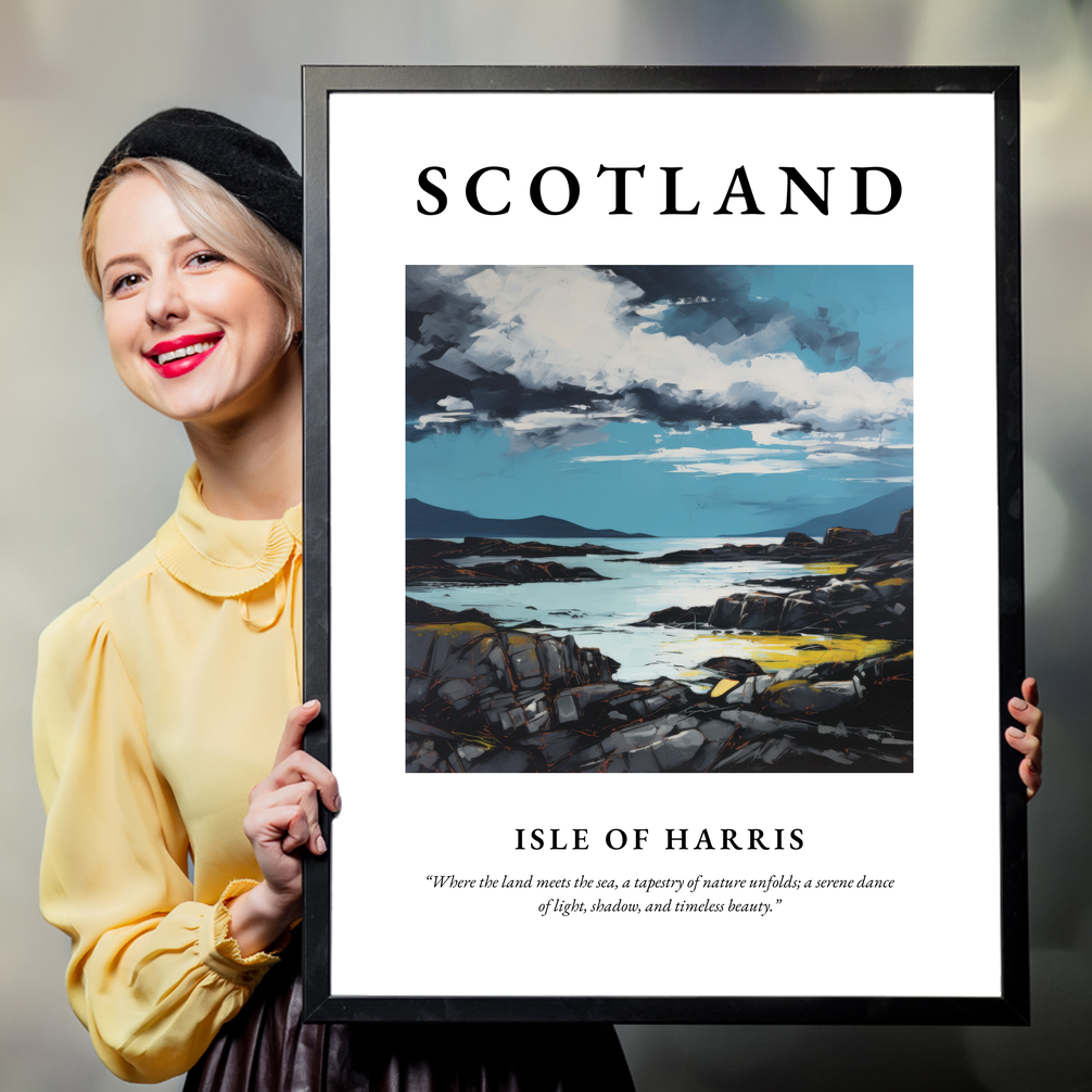 Person holding a poster of Isle of Harris